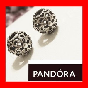 PANDORA OPEN WEAVE FLOWER 925 STERLING FLOAT CHARM